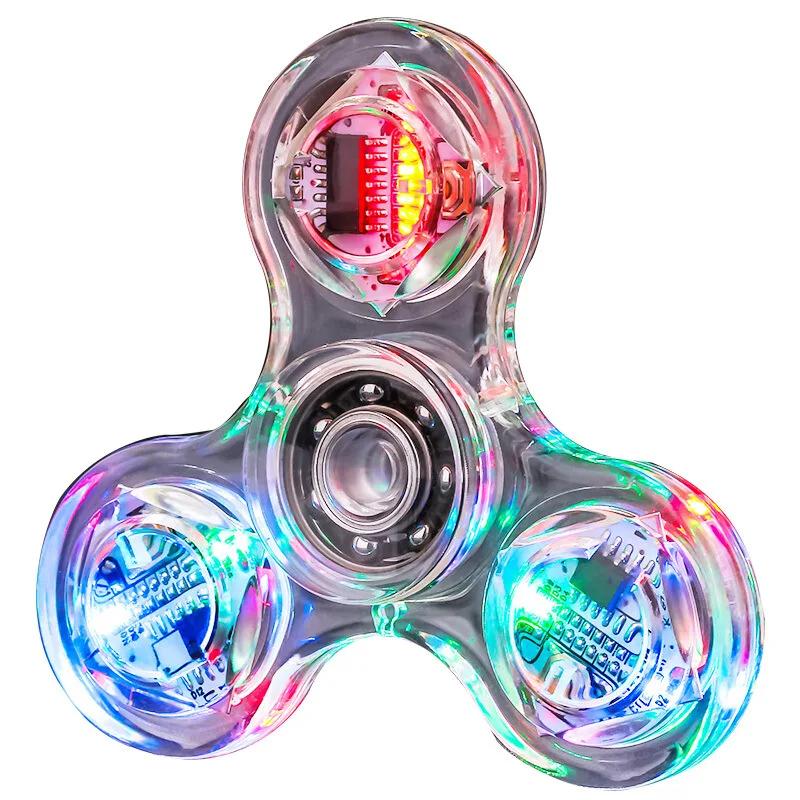 Spinner à main Crystal Shoous avec lumière LED pour enfants, Spinner Fidget, Glow in Dark, EDC Straw