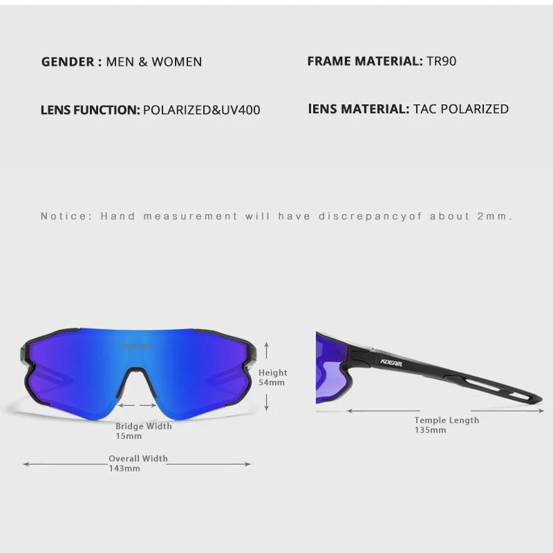 KDEAM Durable TR90 hommes sport lunettes de soleil polarisées résistant aux rayures 1.1mm épaisseur