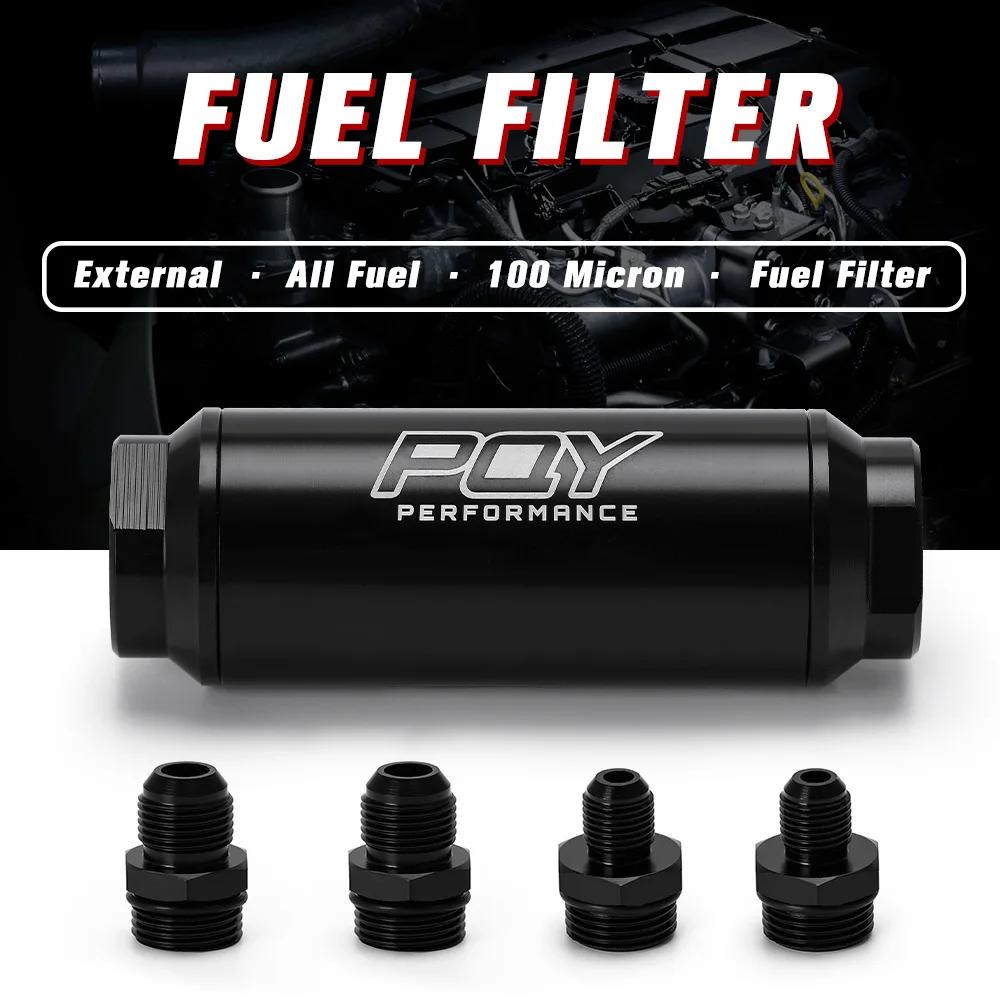 ID = 44mm PQY nouveau filtre à carburant avec 2 pièces AN6 et 2 pièces raccords adaptateur AN8 avec