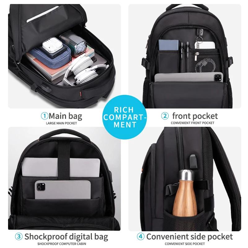 Heroic Knight – sac antivol Oxford 27L pour hommes, grande capacité 15.6 pouces, sac à dos de voyage