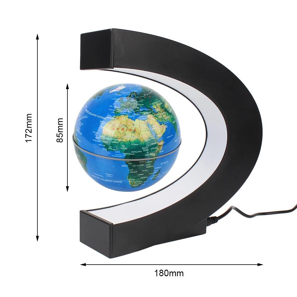 Globe à lévitation magnétique flottant LED carte du monde lampe antigravité électronique nouveauté b