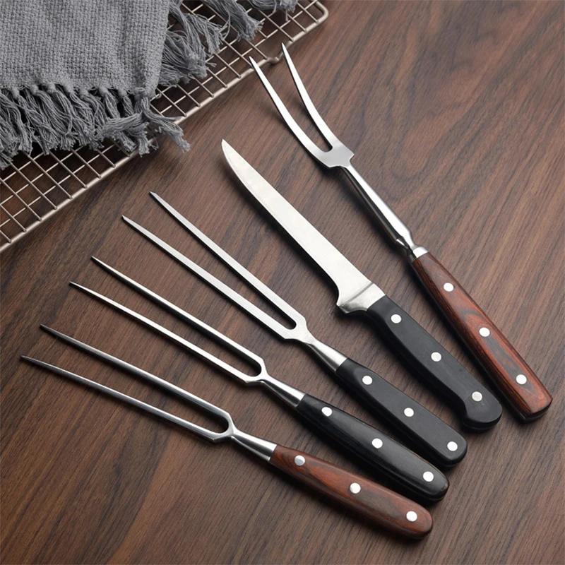 Fourchette de Barbecue outils de gril de boeuf accessoires de Barbecue en acier inoxydable Portable
