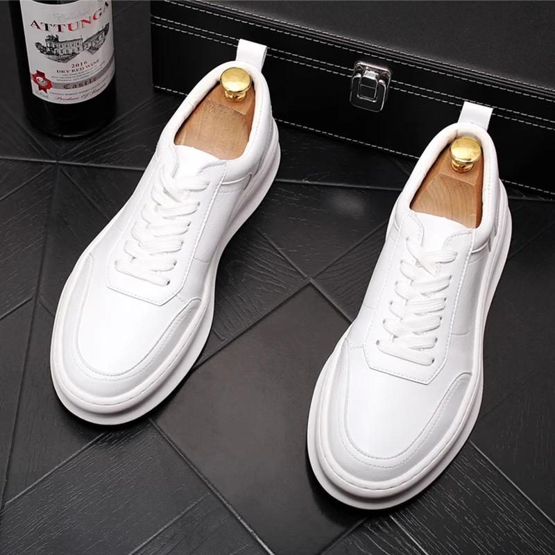 Chaussures plates à lacets en cuir véritable pour hommes, style britannique, mode de luxe, baskets b