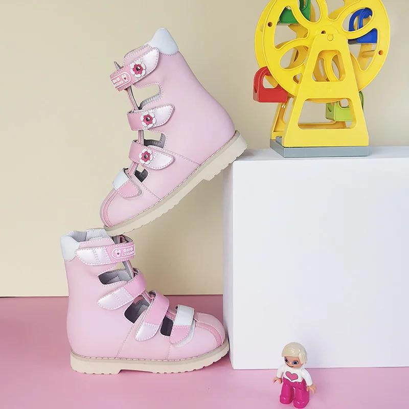 Ortoluckland – chaussures orthopédiques en cuir pour filles, sandales d'été pour enfants, chaussures