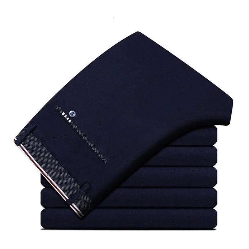 Pantalon d'Affaires pour Homme, Long, Fin, Formel, Couleur Unie, Droit, Baggy, Bureau, Été, FJDstres