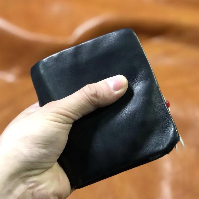 PNDcloser-Portefeuille Court en Cuir group pour Homme, Simple, Luxe, Noir, Naturel, Doux, Cirhide, P