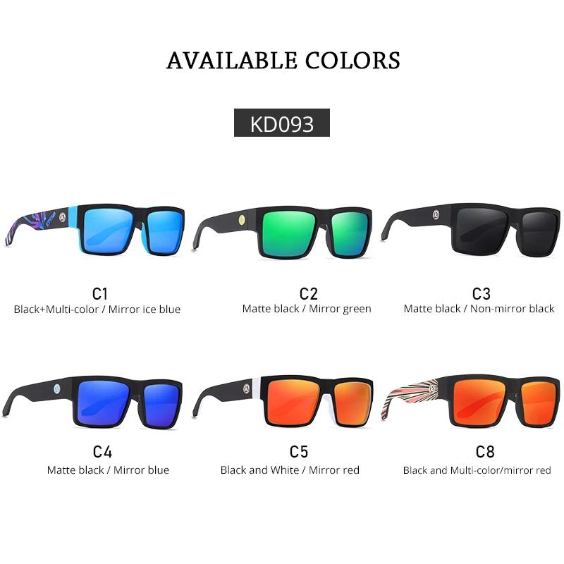 KDEAM toutes les lunettes de soleil polarisées noires unisexe lentille polarisante de forme carrée l