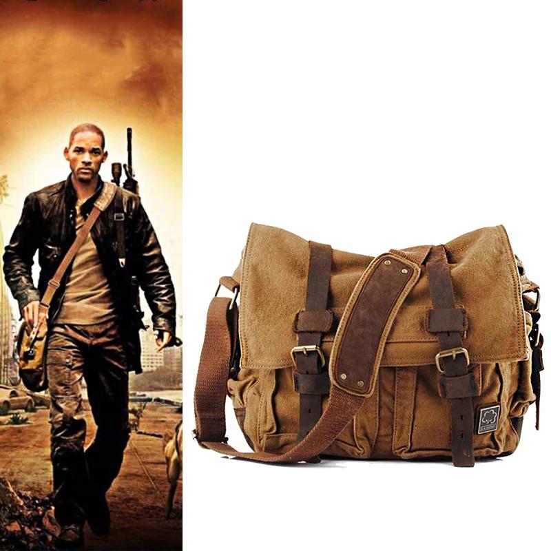 2025 mode Vintage en cuir toile femmes hommes sac de messager coton toile sac à bandoulière hommes s