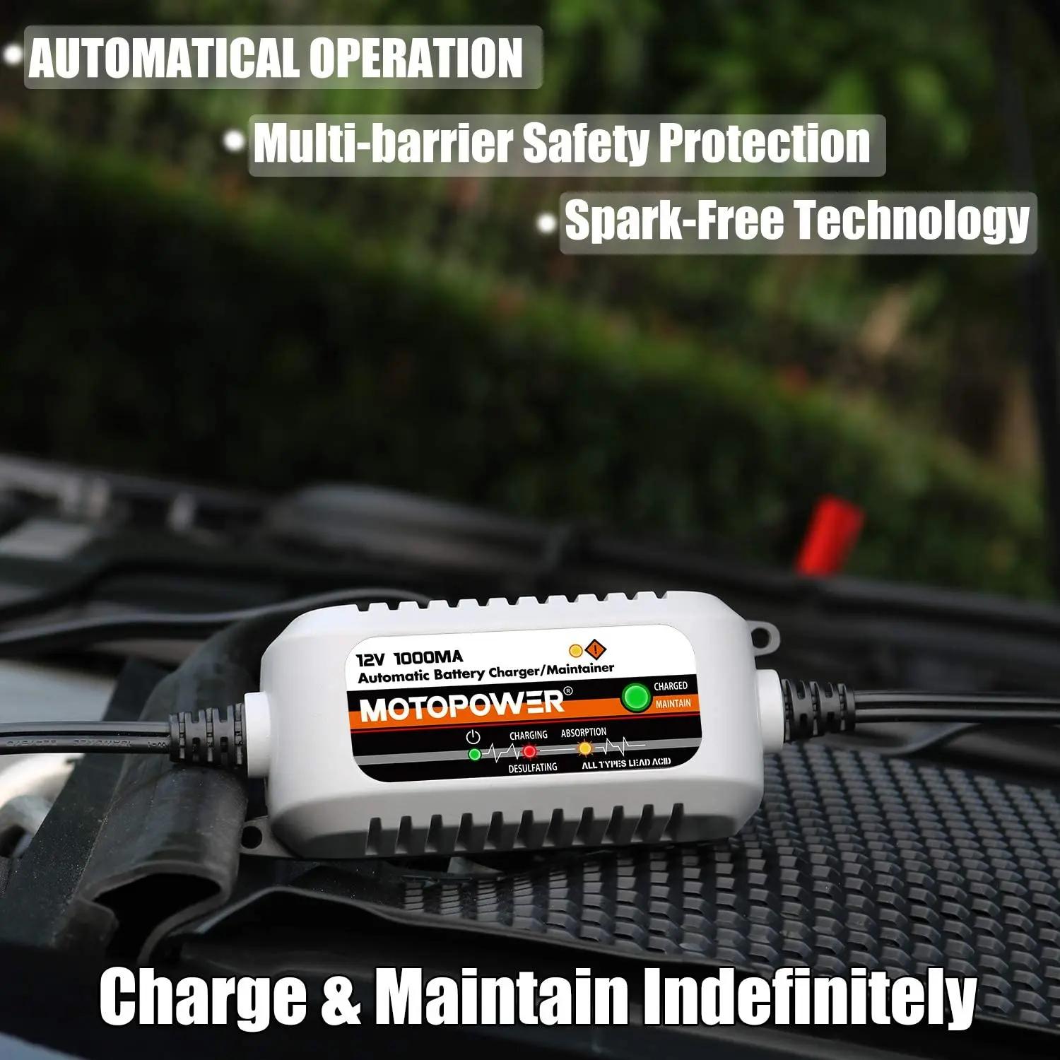 MOTOPOWER MP00205B Chargeur/maintien de batterie entièrement automatique 12 V 1000 mA