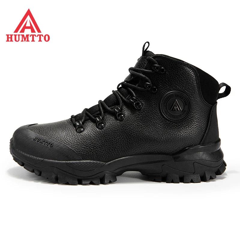 HUMTTO-Chaussures de Randonnée Respirantes pour Homme, Bottes en Cuir Imperméables pour l'Extérieur,