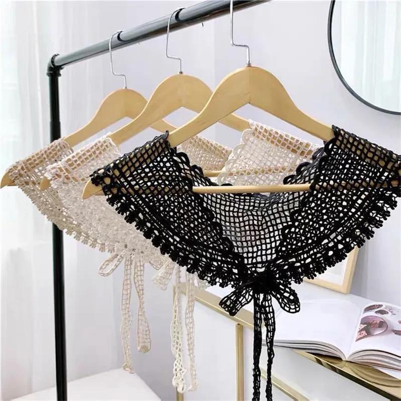 Faux col en dentelle tricoté au Crochet pour femmes, petit châle décoratif, faux col, accessoires de