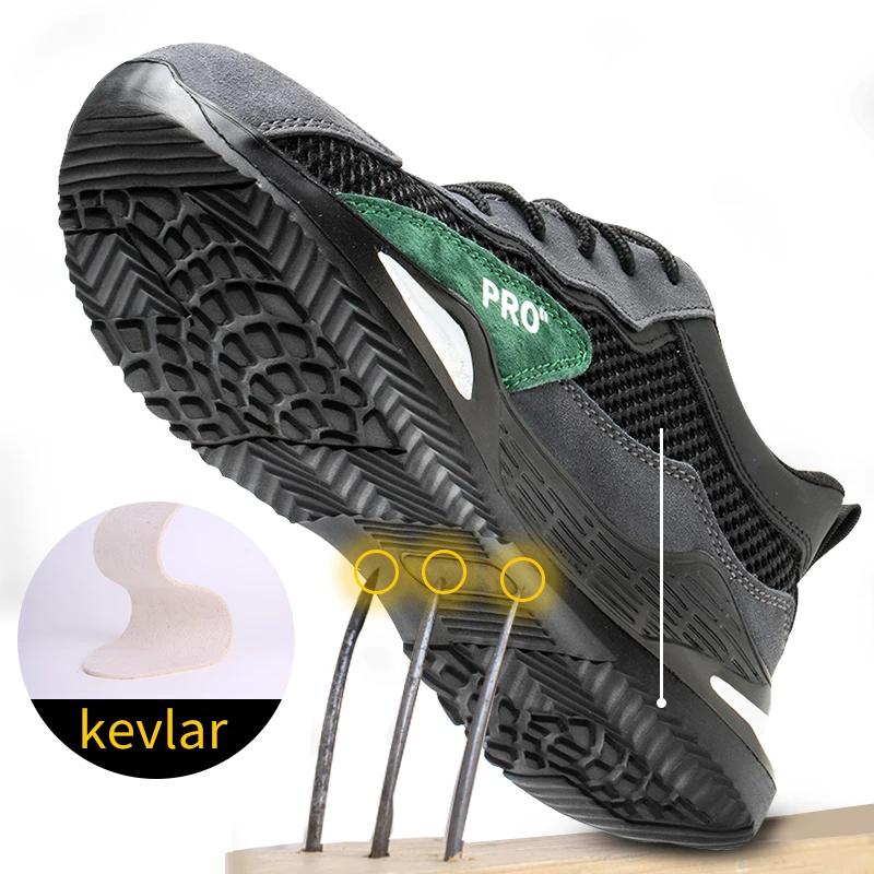 Chaussures de travail de sécurité pour hommes, chaussures d'extérieur avec embout en acier, anti-per