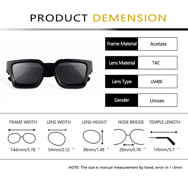 HBK TAC épais cristal acétate carré lunettes de soleil hommes haute qualité polarisé conduite lunett