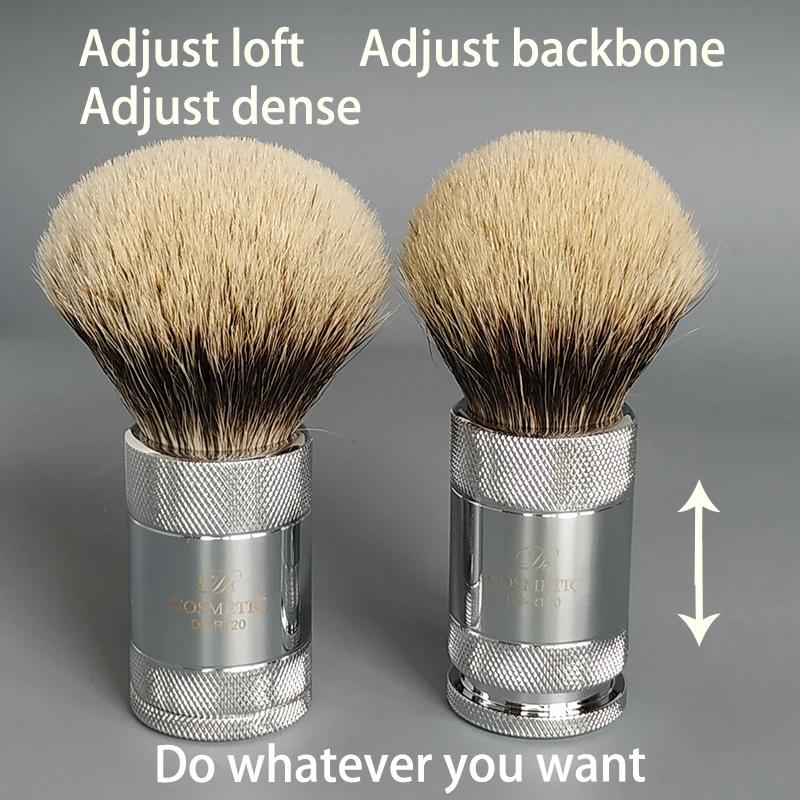 Dscosmetic – brosse de rasage réglable à deux bandes pour poils de blaireau