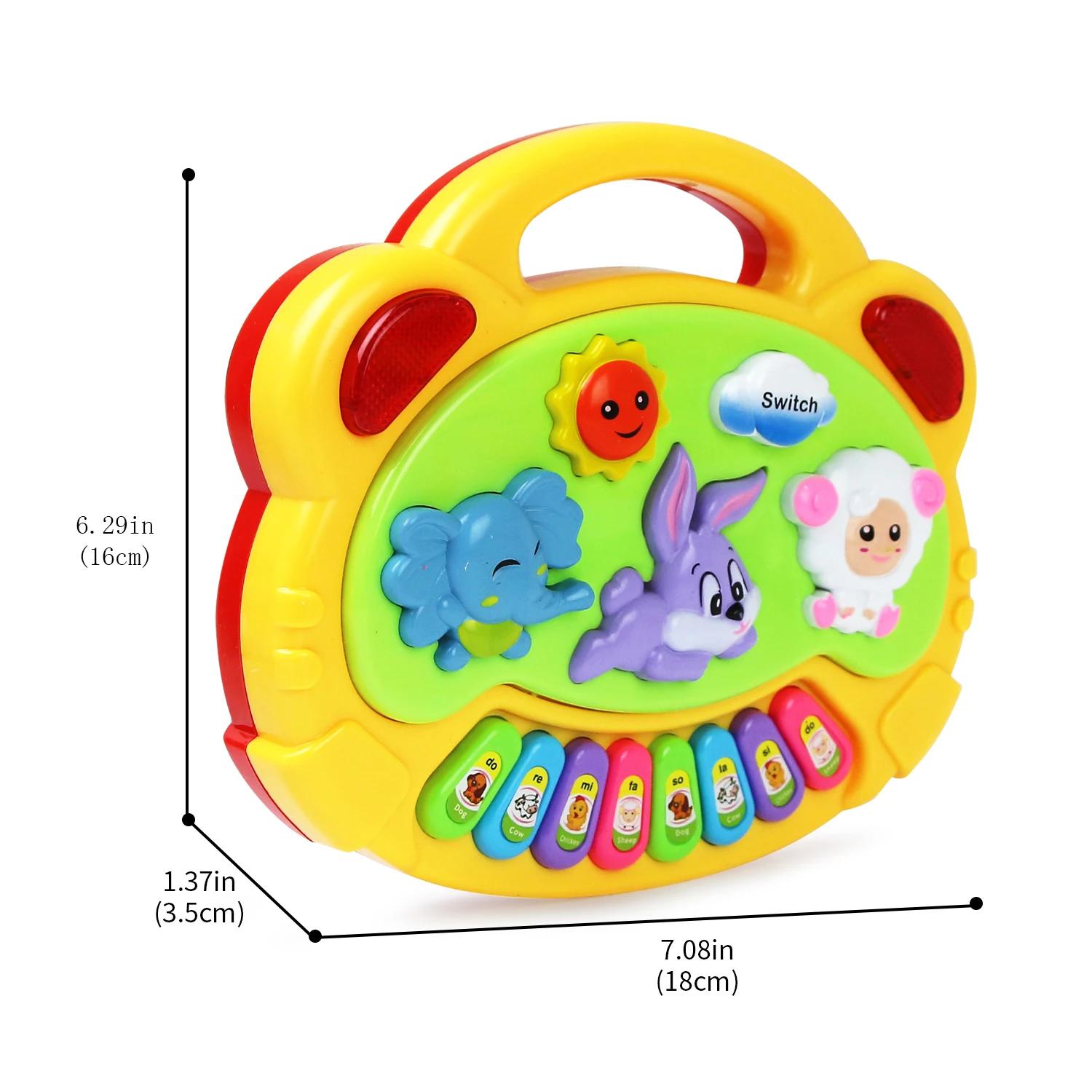 Jeu de clavier de Piano de dessin animé pour enfants, avec sons d'animaux, lumière clignotante, Inst