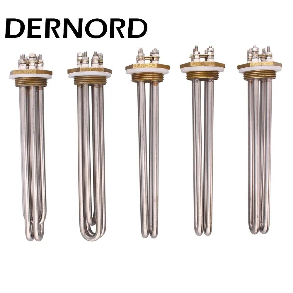 DERKm D-Chauffe-eau à immersion tubulaire, filetage Chr32, 152, 24V, 48V, 36V DC, 600W, 900W, 1200W,