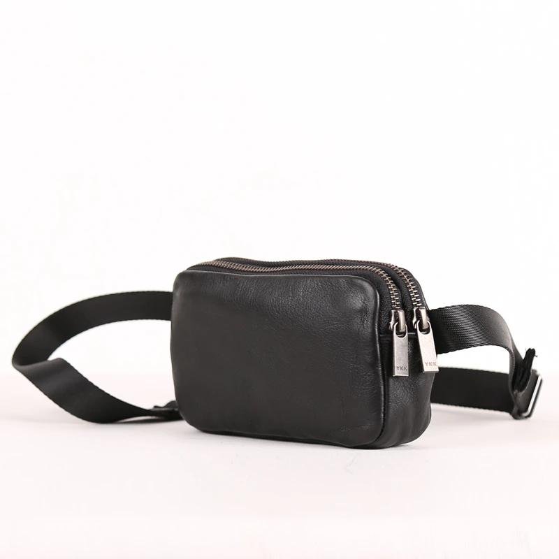 Sac de ceinture en cuir véritable pour hommes, nouveaux sacs de poitrine, petit messager fait à la m
