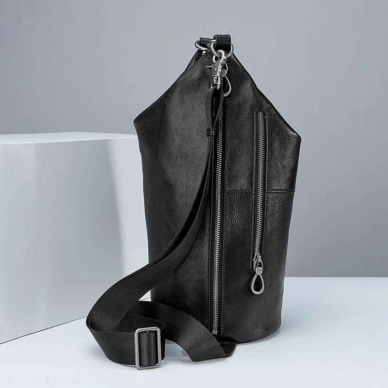 AETOO – sac incliné à une épaule, sac de tête en cuir, sac cylindrique en cuir, sac tendance pour ho