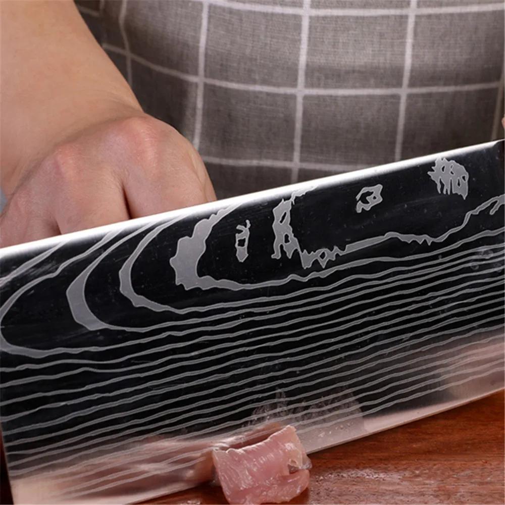 Couteau japonais en acier inoxydable, couteau de cuisine de Chef à motif damas, outil avec manche en