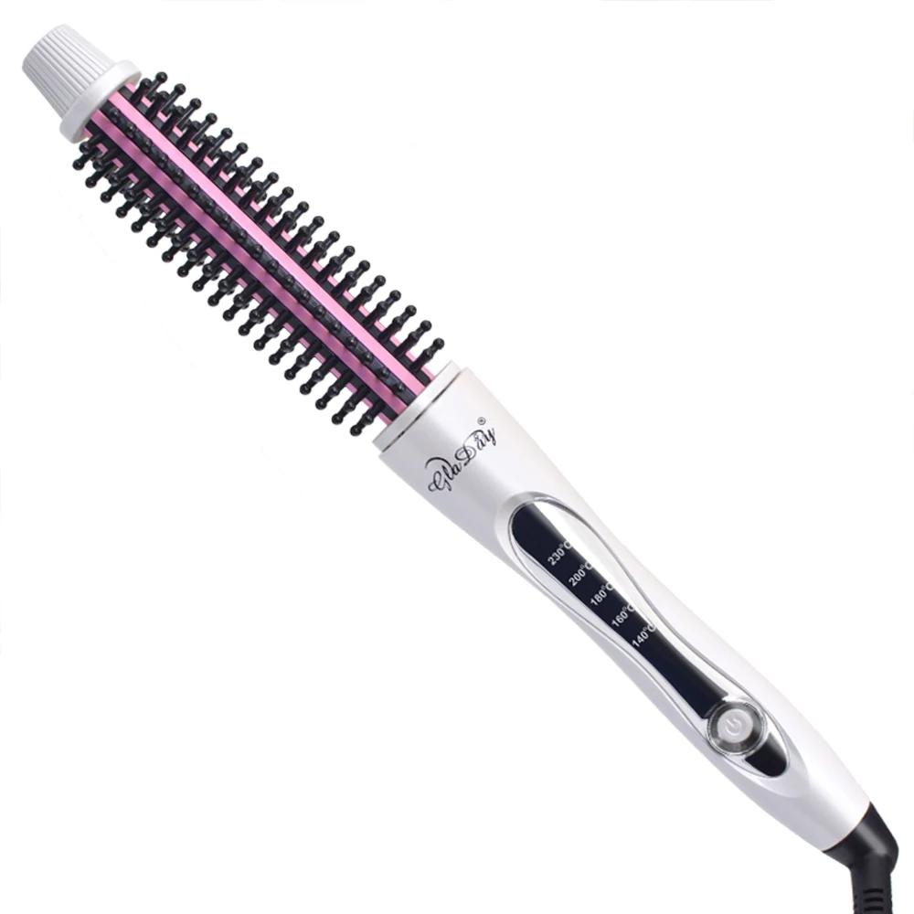 Bigoudi brosse à lisser les cheveux peigne chauffant chaud cheveux raides Styler ondulation fer à fr