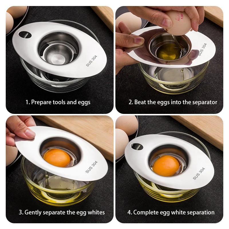 Outils de séparation de blanc d'œuf en acier inoxydable, Gadgets de filtre de jaune d'œuf, accessoir