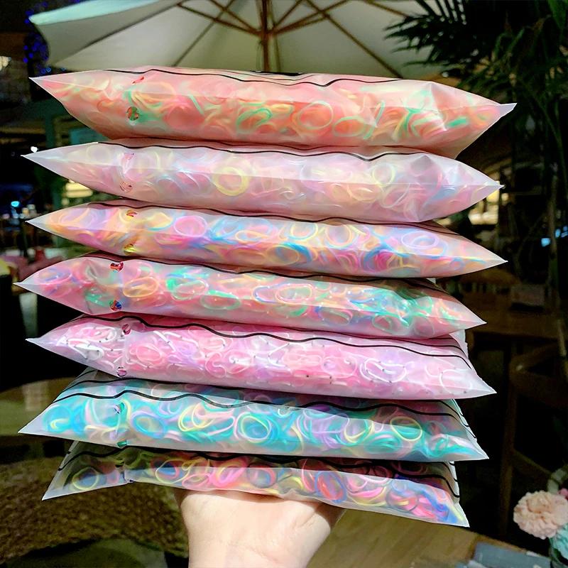 Lot de 1000 élastiques colorés jetables pour filles, petits élastiques à cheveux pour queue de cheva