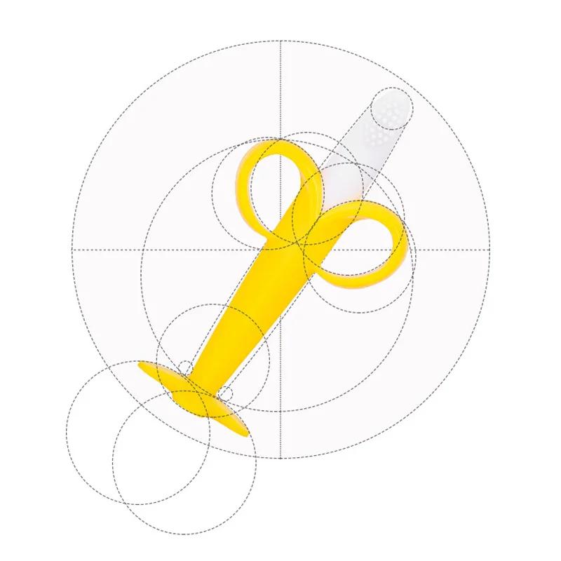 Brosse à dents d'entraînement en Silicone pour bébé, sans BPA, en forme de banane, anneau de dentiti