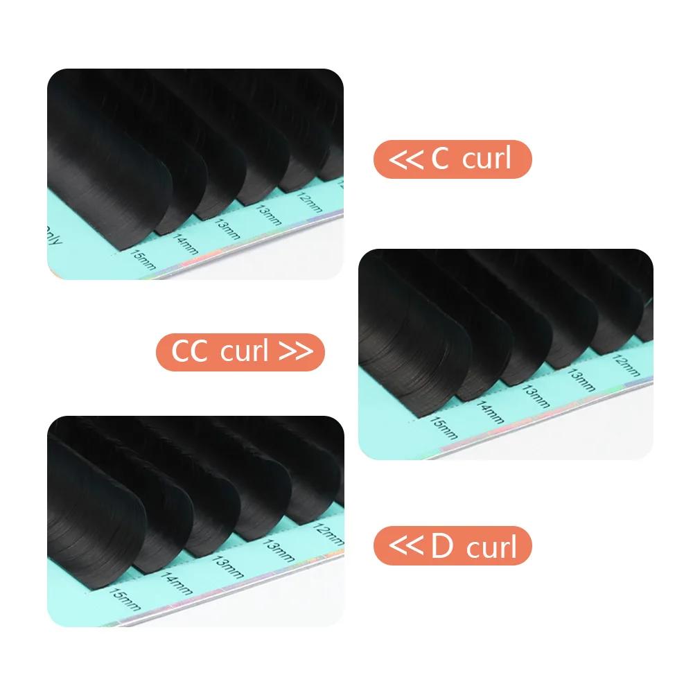 ElAssressenti- Extension de Cils Individuels Plats, Faux Vison, 2 Pointes Fendues, Volume Naturel Do