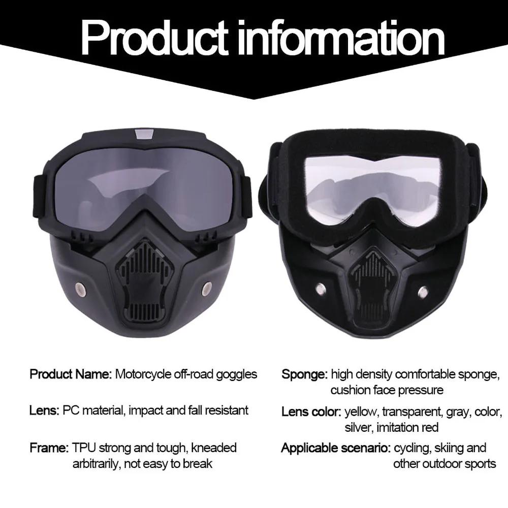 Lunettes de Motocross anti-poussière, réglables, respirantes, protection complète du visage, masque