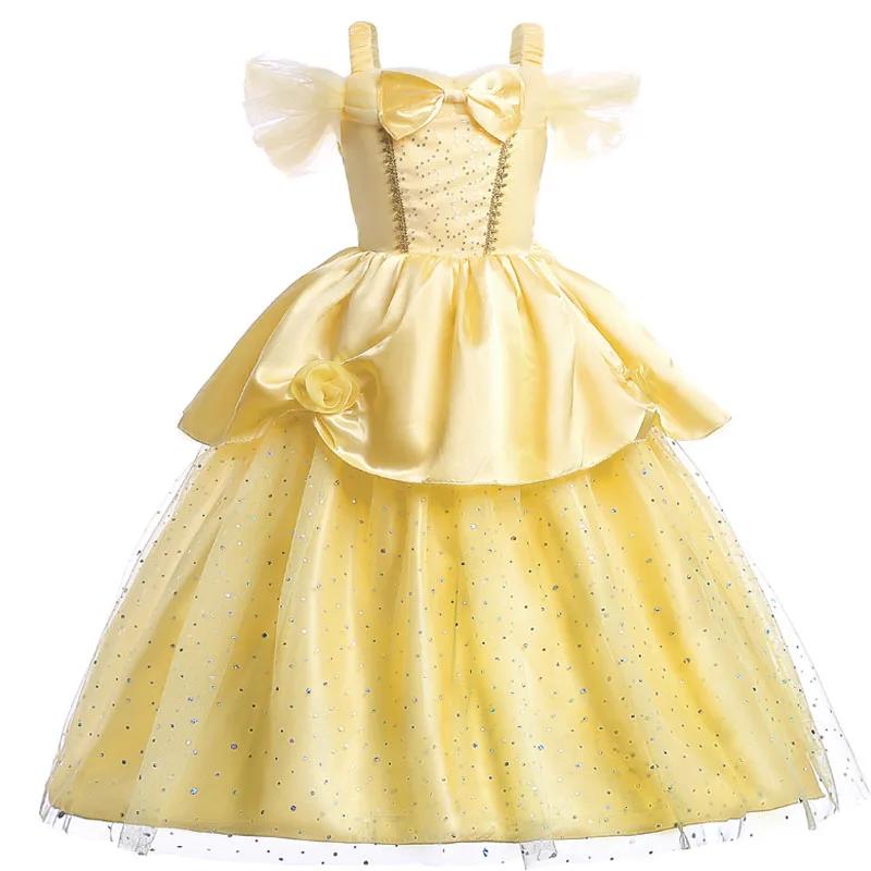 Robes de princesse pour enfants, Costume de fête Belle pour filles, vêtements à fleurs de noël et d'
