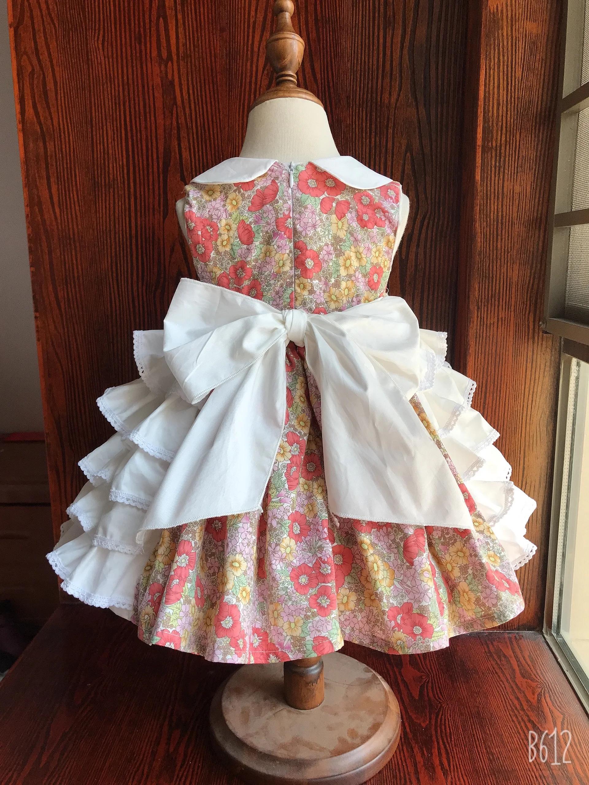 Fille été Floral turc espagnol Vintage Lolita robe de bal robe de princesse pour anniversaire Eid va