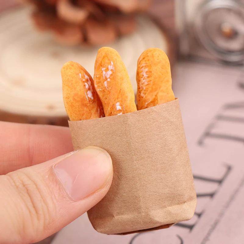 Faux Croissant Mini Food JxOrnement, Maison de courses miniatures, Meubles de décoration, Jouets de