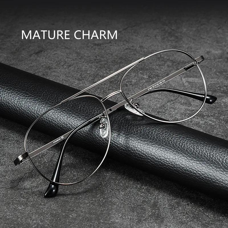 Monture de lunettes super légère en titane pur pour hommes, lunettes de pilote, lunettes décoratives