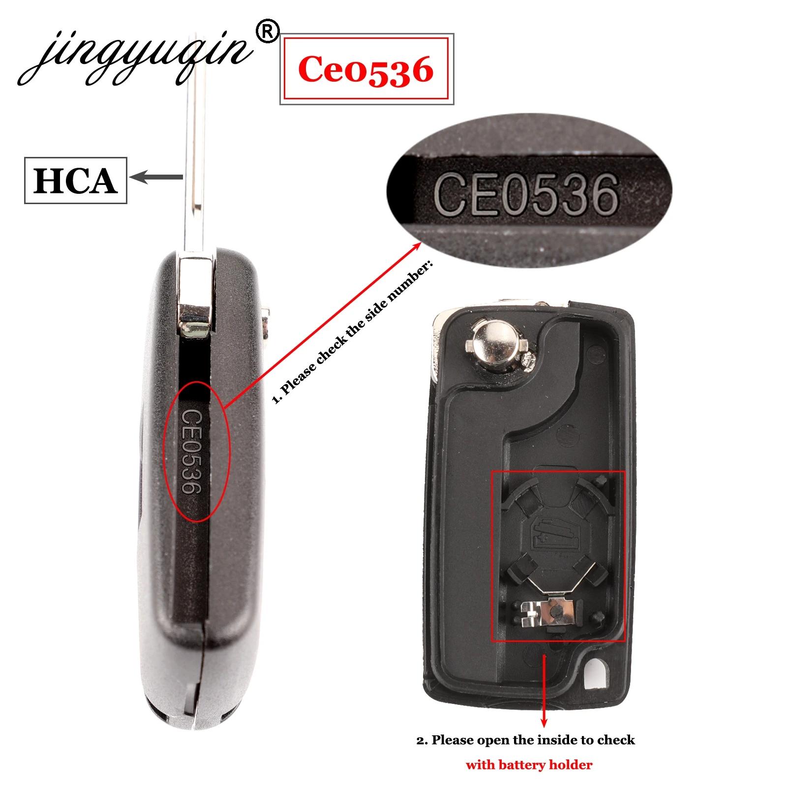 Jingyuqin-clé de voiture à rabat | 10 pièces, boutons 2/3, pour Peugeot 207 307 308 407, pour Citroe