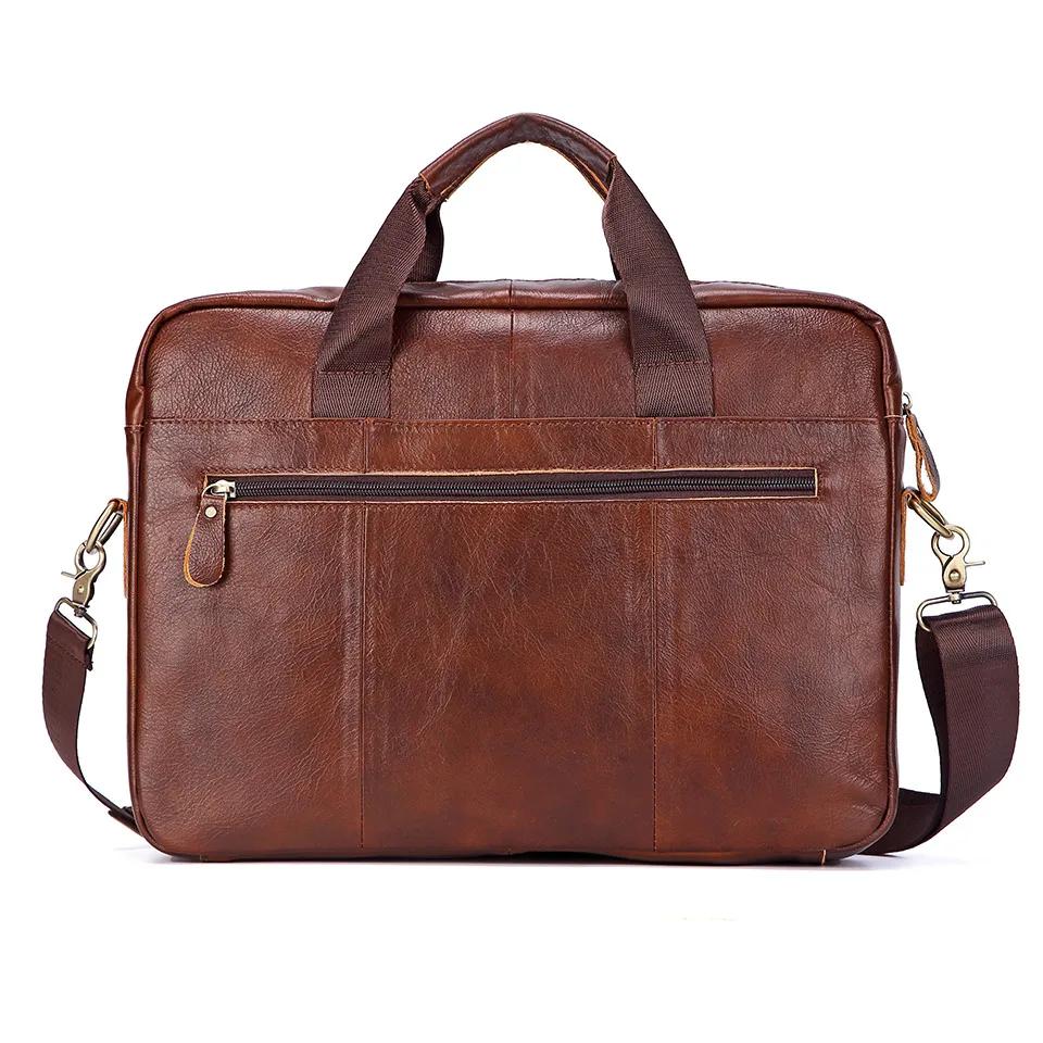Sacs à main en cuir véritable pour hommes, sacs décontractés pour ordinateur portable, sacoches de v