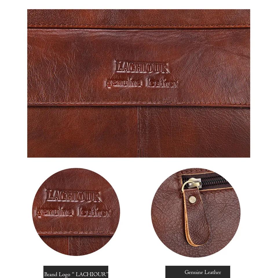 Sacs à main en cuir véritable pour hommes, sacs décontractés pour ordinateur portable, sacoches de v