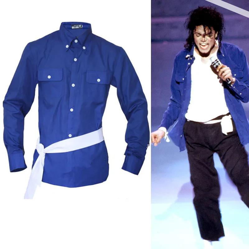 Show MJ Michael Jackson, chemise bleue "the Way You Make Me", Collection Proformance