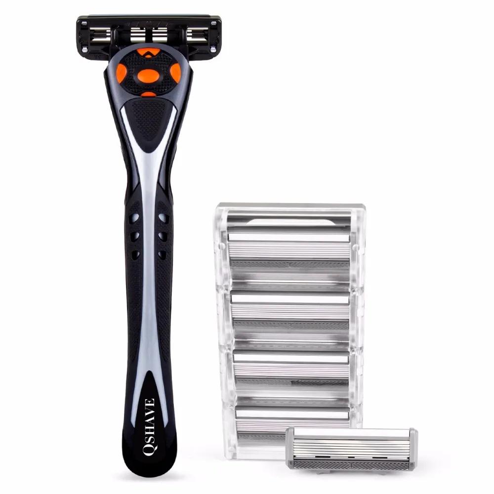 QSHAVE Black Spider Man – grand rasoir manuel (1 manche, 6 lames X6)