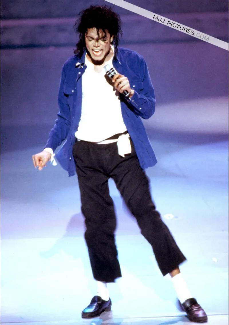 Show MJ Michael Jackson, chemise bleue "the Way You Make Me", Collection Proformance