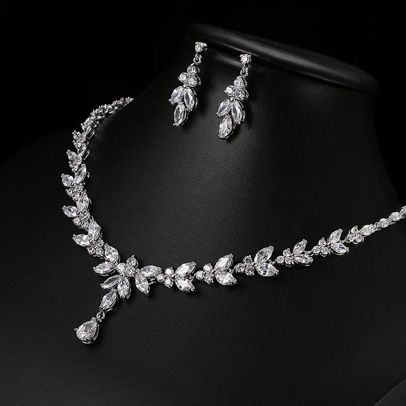 Emmaya – ensemble de bijoux exquis pour femmes, accessoires de fête de mariage, boucles d'oreilles e