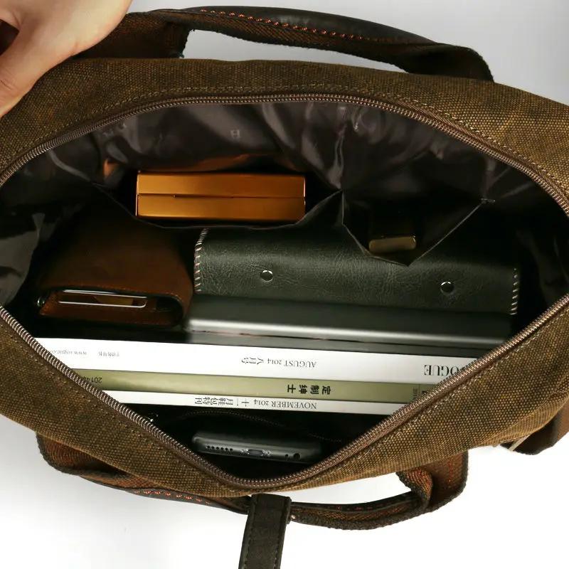 Ruil – mallette multifonction rétro classique pour hommes, porte-documents en toile, Vintage, résist