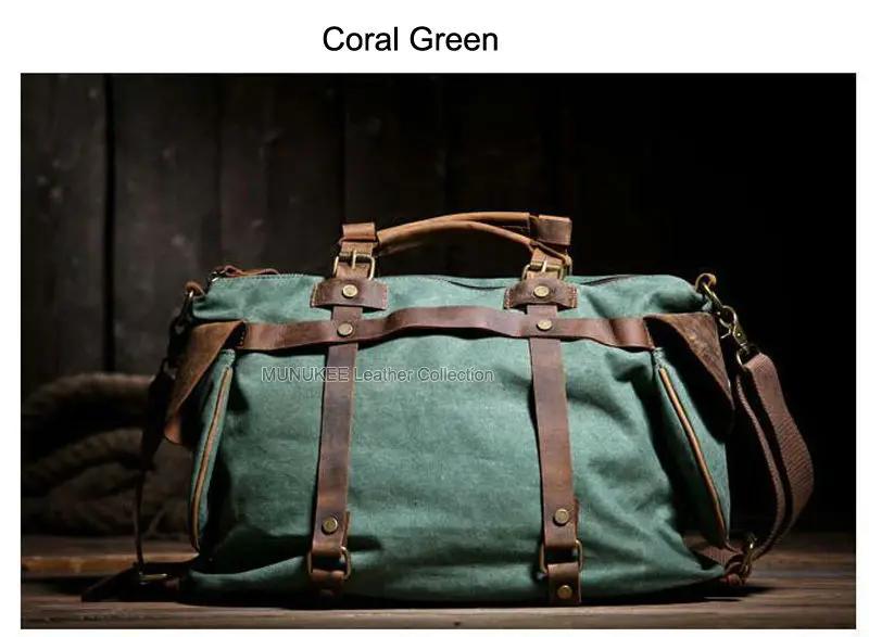 Sac à bandoulière rétro unisexe en toile et cuir véritable pour hommes et femmes, sac à bandoulière