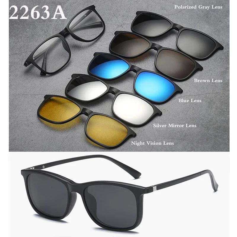 Belmon monture de lunettes hommes femmes avec 5 pièces pince sur lunettes de soleil polarisées lunet