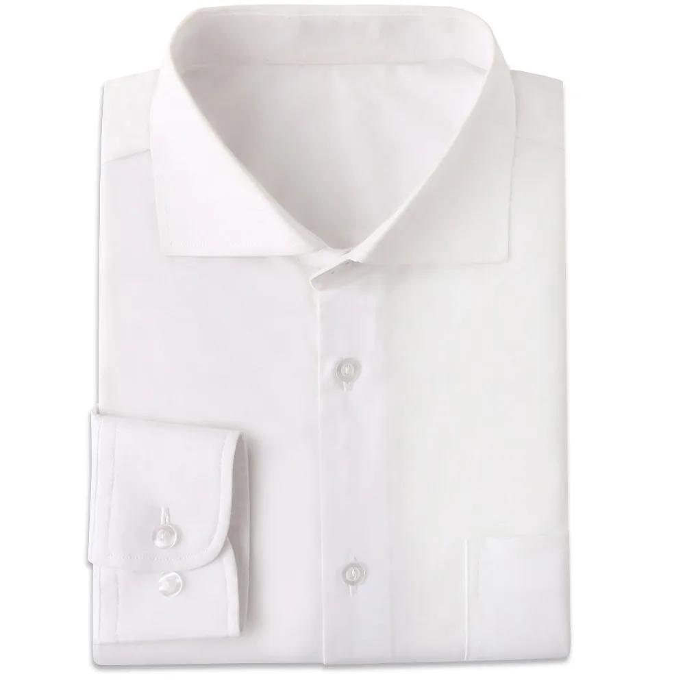 Chemises habillées blanches confortables et résistantes aux rides pour hommes, sur mesure, noires, s
