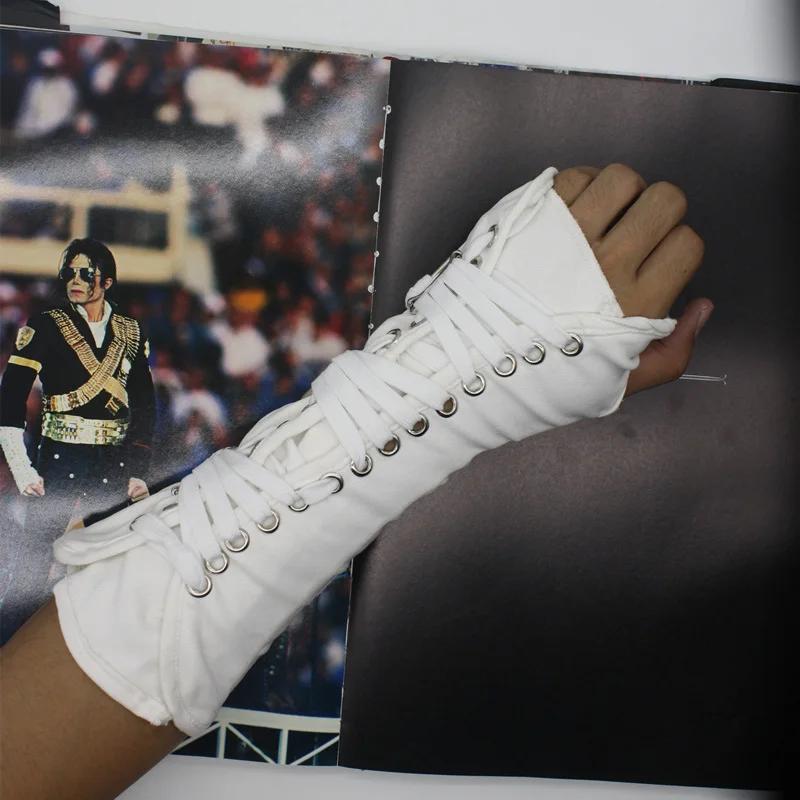 Rare Michael Jackson Punk brassard mauvais confiture noir blanc coton gant pour les Fans Punk pour P