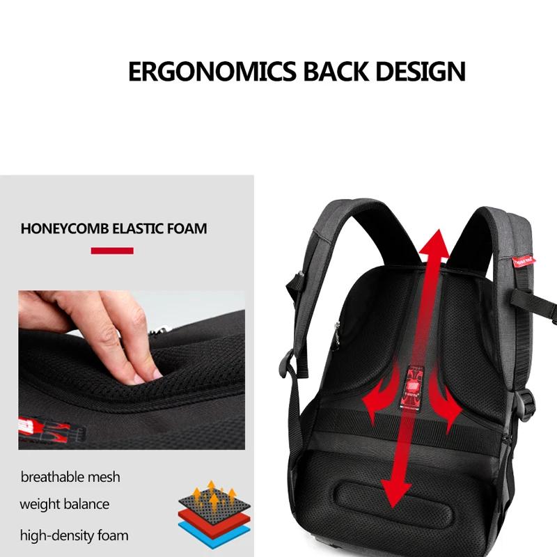 Tigernu étanche Anti-vol 15.6 pouces sac à dos pour ordinateur portable hommes mince école sac à dos
