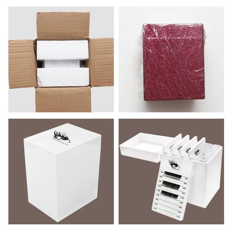 Boîte de Rangement à 5/10 Couches pour Faux-Cils, Palette de Maquillage, Support pour Colle, Outils