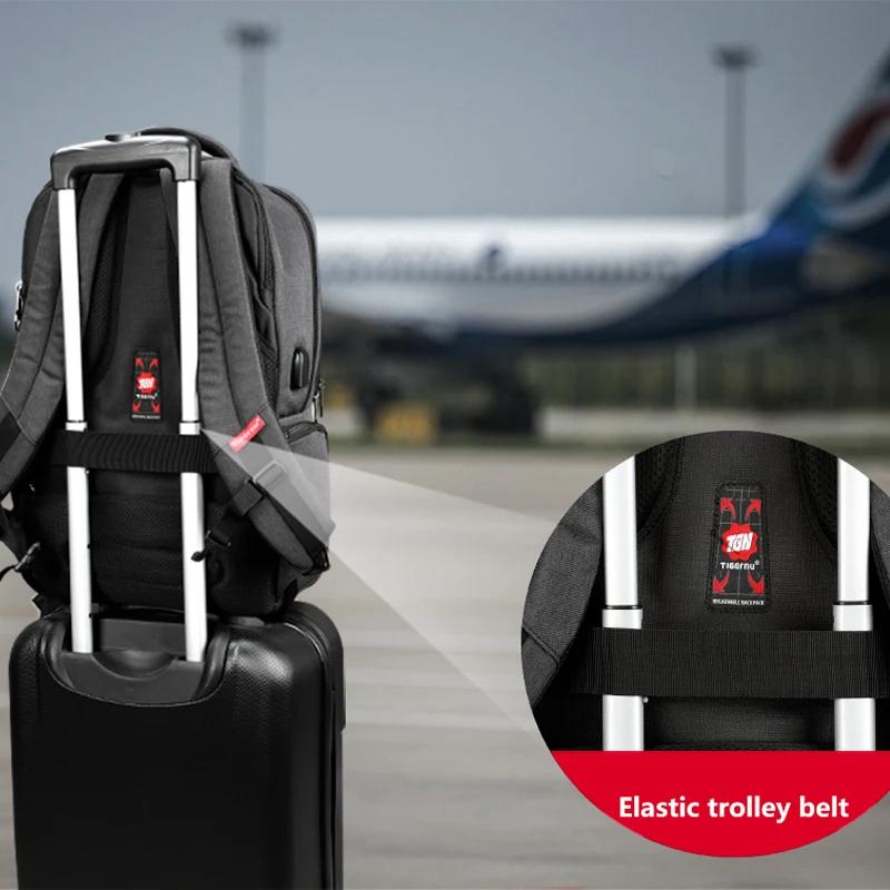 Tigernu étanche Anti-vol 15.6 pouces sac à dos pour ordinateur portable hommes mince école sac à dos