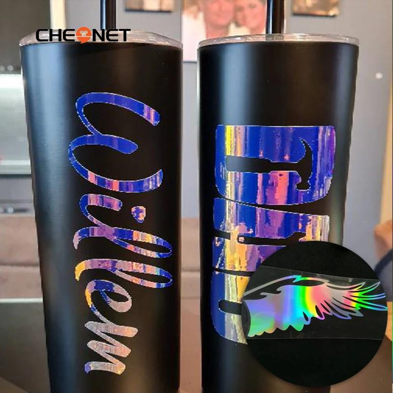 CheoNet 30,5 cm x 500 cm arc-en-ciel adhésif vinyle Laser coloré voiture Film Permanent vinyle brico