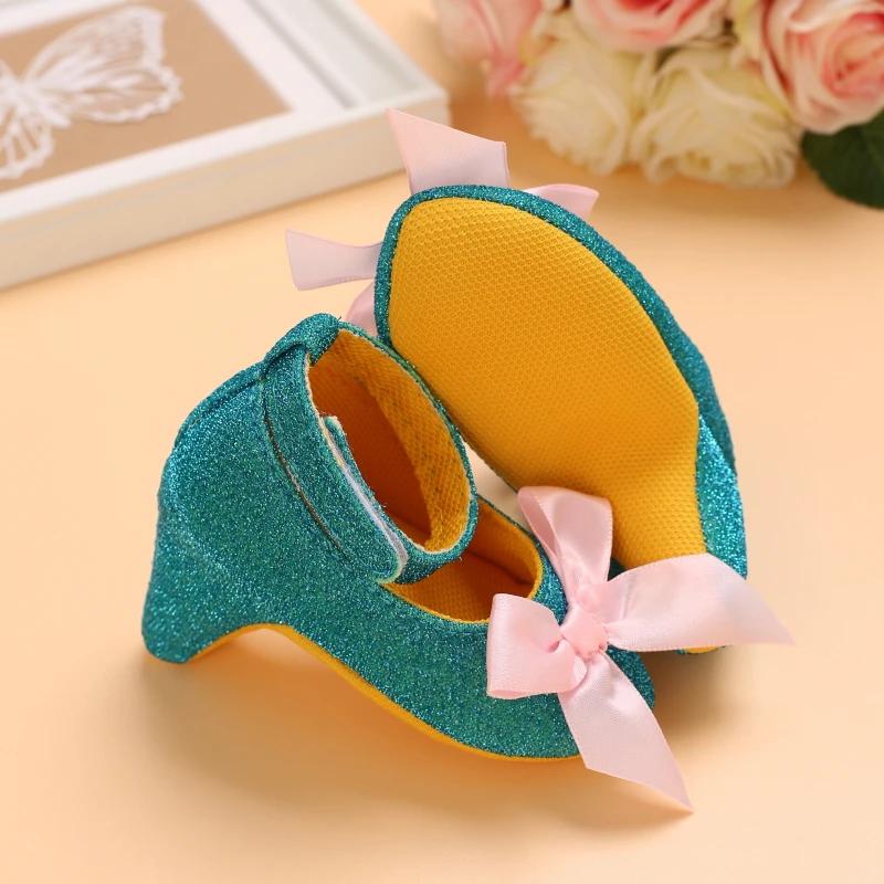 Chaussures à talons hauts pour bébé fille nouveau-né VALEN SINA 0-12M, avec nœud princesse, pour fêt